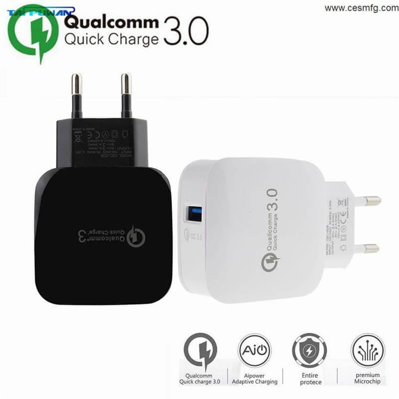 Wholesale QC 3_0 Quick Travel Cell Phone USB Wall Charger